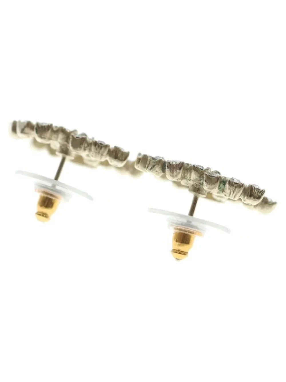 Chanel CC Logo Rhinestone Stud Earrings Gold